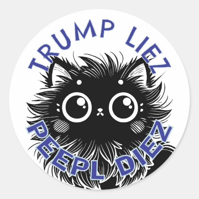 Adesivo Redondo Trump Lolcat (Frente)