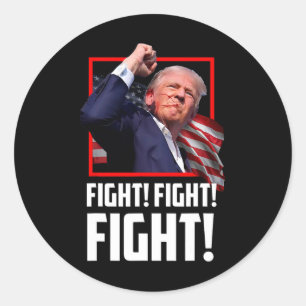 Adesivo Redondo Trump Luta Combatendo Combatentes Apoiadores Ameri