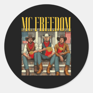 Adesivo Redondo Trump Mc Freedom Funny Trump 2024 Natal Black