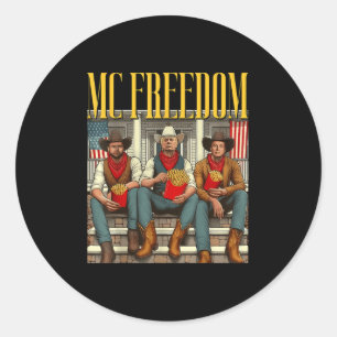 Adesivo Redondo Trump Mc Freedom Funny Trump 2024 Natal Black
