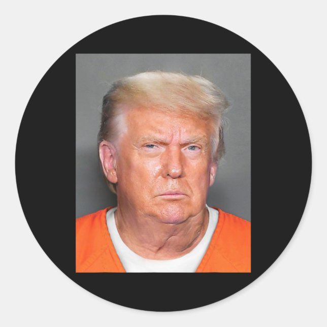 Adesivo Redondo Trump Mug Shot 1 (Frente)