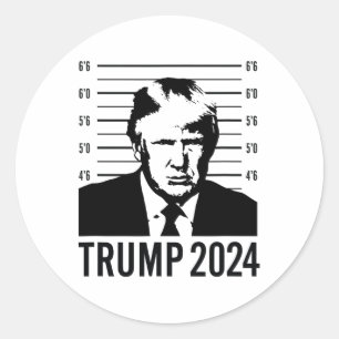 Adesivo Redondo Trump Mugshot 2024 Presidente