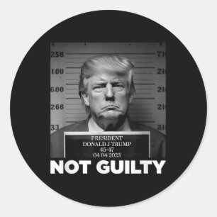 Adesivo Redondo Trump Não Culpado Tumulto Sem Tumulto