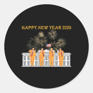 Adesivo Redondo Trump New Year 2025 White House Fireworks Celebrat