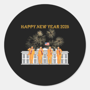 Adesivo Redondo Trump New Year 2025 White House Fireworks Celebrat