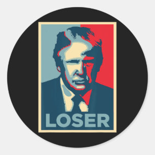 Adesivo Redondo Trump Obama Hope Poster Loser