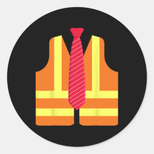 Adesivo Redondo Trump Orgulhoso de ser Lixo Colete Hi-vis Gravata