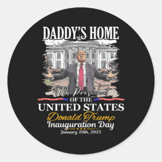 Adesivo Redondo Trump Papai está em casa Presidente Donald Trump I