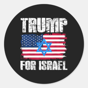 Adesivo Redondo Trump Para Israel Republicano Judeu Judeus Donald