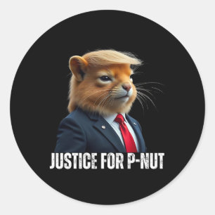 Adesivo Redondo Trump Para P-nut O Esquilo Justiça Para Amendoim T