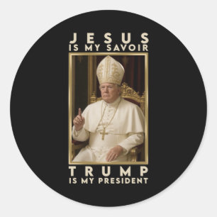 Adesivo Redondo Trump Para Pope T Camisa Presidente Trump Camiseta