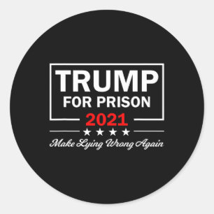 Adesivo Redondo Trump Para Prisão Anti Trump Política