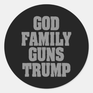 Adesivo Redondo Trump Patriótico Família Guns Trump