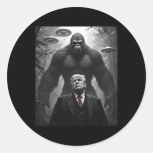 Adesivo Redondo Trump Pé Grande Ufo Encontro de Alienígena Visitaç
