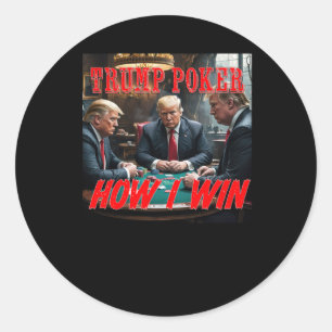 Adesivo Redondo Trump Poker