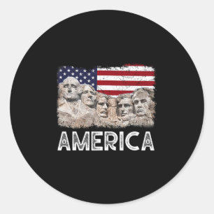 Adesivo Redondo Trump Presidente 45º Rushmore Monte Bandeira Ameri