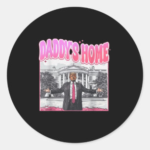 Adesivo Redondo Trump Presidente 47th Daddys Casa Branca Engraçado