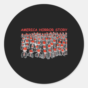 Adesivo Redondo Trump Presidente Usa Flag Halloween Story