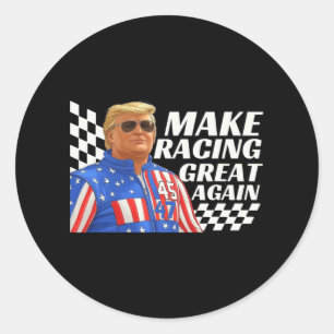 Adesivo Redondo Trump Race faz Excelente de corrida novamente mulh