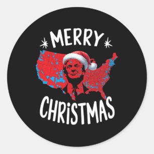 Adesivo Redondo Trump Red Election Map Merry Christmas Trump Winne