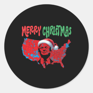Adesivo Redondo Trump Red Election Map Merry Christmas Trump Winne