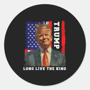 Adesivo Redondo Trump Rei Presidente Viva o Rei Trump