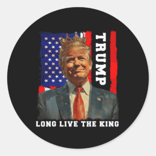 Adesivo Redondo Trump Rei Presidente Viva o Rei Trump