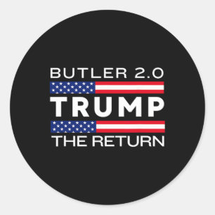 Adesivo Redondo Trump Retorna Butler Comício Luta Trump Elon Butle