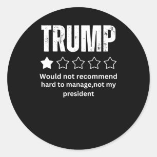 Adesivo Redondo Trump Review Not My Presidente 2025