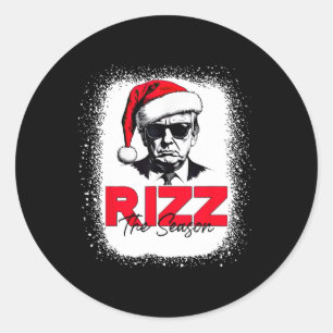 Adesivo Redondo Trump Rizz A Época Natal Engraçado Donald Trump