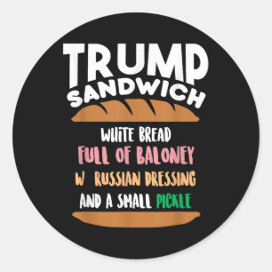 Adesivo Redondo Trump Sandwich Impeachment Funny