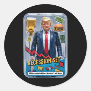 Adesivo Redondo Trump Satire Sobrevivido à Recessão Conjunto de Aç