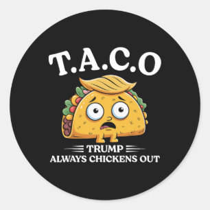 Adesivo Redondo Trump Sempre Desiste Taco Engraçado Taco Trump Cam