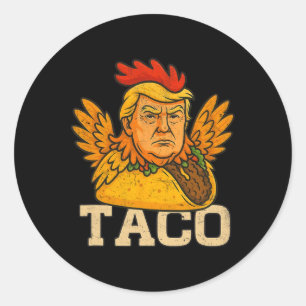 Adesivo Redondo Trump Sempre Desiste Vamos Lá Taco Engraçado