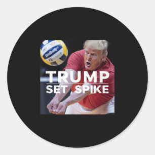 Adesivo Redondo Trump Set Spike Engraçado Jogador Político De Vole