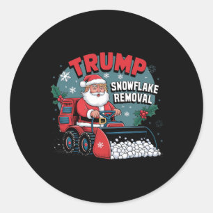 Adesivo Redondo Trump Snowflake Natal Engraçado Trump Snowplow Xma