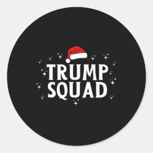 Adesivo Redondo Trump Squad Team Engraçado Xmas Trump de Natal