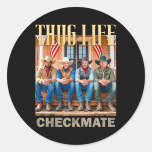 Adesivo Redondo Trump Squad Thug Life Trump Vance Kennedy Elon