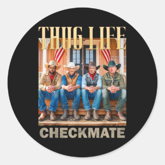 Adesivo Redondo Trump Squad Thug Life Trump Vance Kennedy Elon