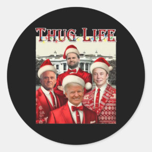Adesivo Redondo Trump Squad Thug Life Trump Vance Kennedy Elon