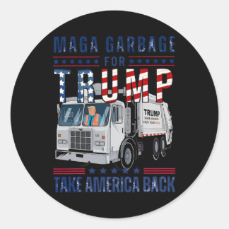 Adesivo Redondo Trump Supporter Trump Garbage Trump Truck