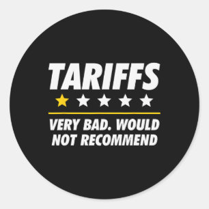 Adesivo Redondo Trump Tariff Usa Não Recomendaria Tarifas Engraçad