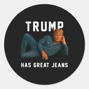 Adesivo Redondo Trump Tem Grandes Jeans Meme Divertido