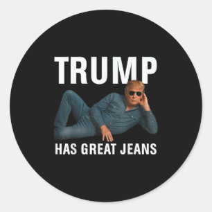 Adesivo Redondo Trump Tem Jeans Excelentes Engraçados Tee Retro De