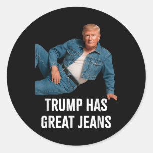Adesivo Redondo Trump Tem Jeans Excelentes Engraçados Tee Retro De