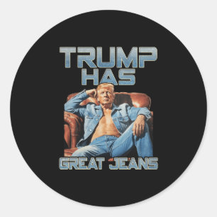 Adesivo Redondo Trump Tem Ótimas Calças Jeans Gráfico Divertido Re