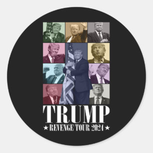 Adesivo Redondo Trump The Revenge Tour 2024 Engraçado
