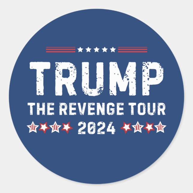 Adesivo Redondo Trump The Revenge Tour 2024 Presidente (Frente)