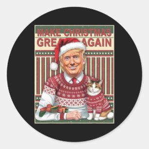 Adesivo Redondo Trump Torna Excelente De Natal Novamente Feio Xm