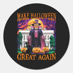 Adesivo Redondo Trump Torna O Excelente De Halloween Novamente Eng